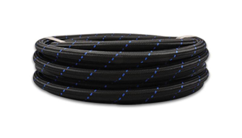 Vibrant -4 AN Two-Tone Black/Blue Nylon Braided Flex Hose (20 foot roll) - Torque Motorsport