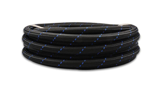 Vibrant -12 AN Two-Tone Black/Blue Nylon Braided Flex Hose (20 foot roll) - Torque Motorsport