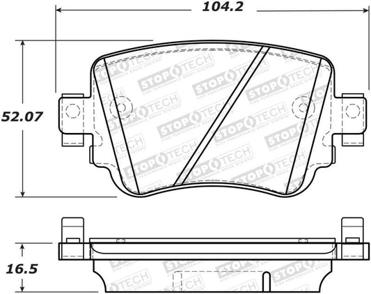 StopTech 14-19 Volkswagen GTI Rear Street Brake Pads w/Shims - Torque Motorsport