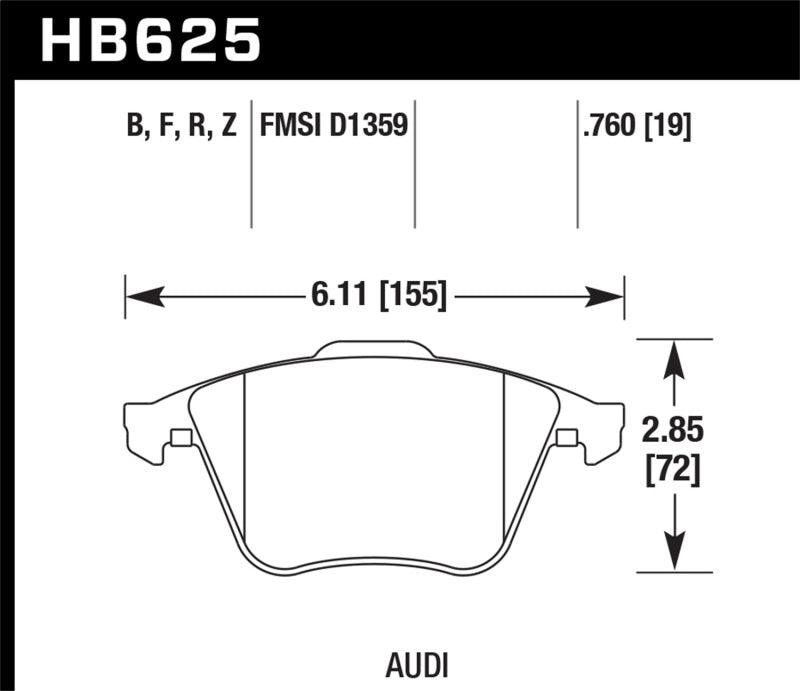 Hawk 2001-2010 Audi S3 European HPS 5.0 Front Brake Pads - Torque Motorsport