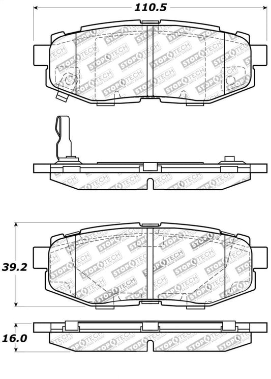 StopTech Performance 06-10 Subaru Legacy Sedan/Outback/13 BRZ / 13 Scion FR-S Rear Brake Pads - Torque Motorsport