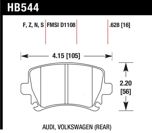 Hawk Audi A3 / A4 / A6 Quattro Performance Ceramic Rear Brake Pads - Torque Motorsport