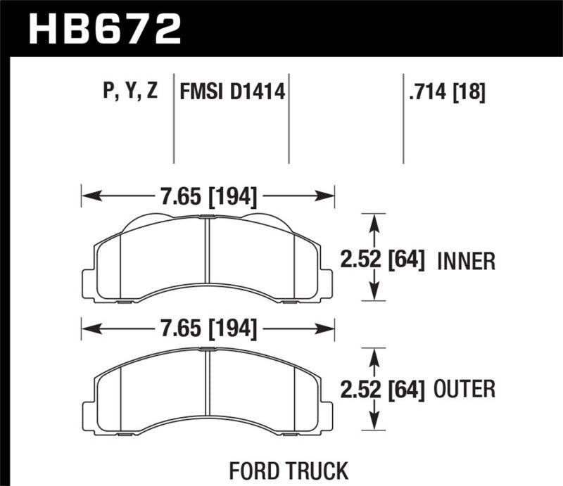 Hawk 10-11 Ford Expedition/F-150 SVT Raptor / 10-11 F-150 Front Street Brake Pad - Torque Motorsport