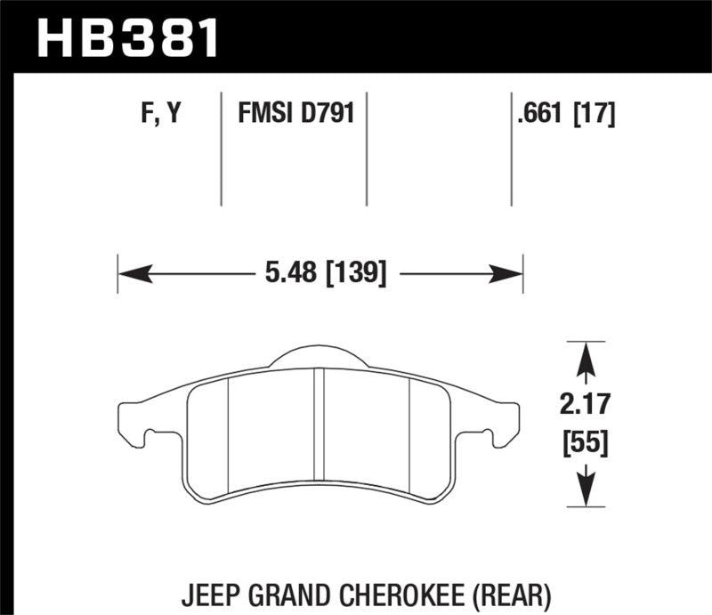 Hawk 99-04 Jeep Grand Cherokee LTS Street Rear Brake Pads - Torque Motorsport