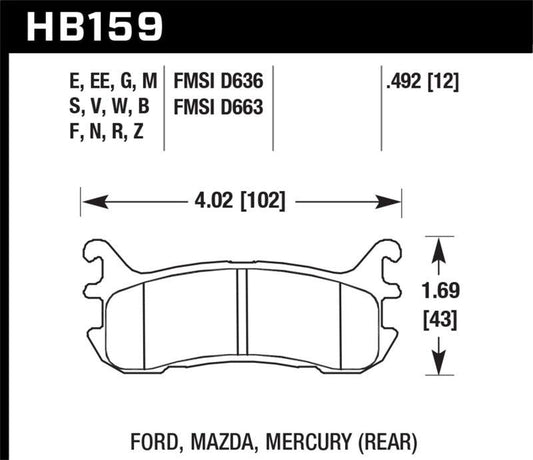 Hawk 2002-2004 Chevrolet Venture (FWD) HPS 5.0 Rear Brake Pads - Torque Motorsport