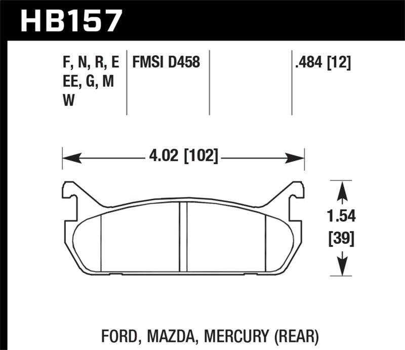 Hawk 89-93 Miata Blue 9012 Race Rear Brake Pads D458 - Torque Motorsport