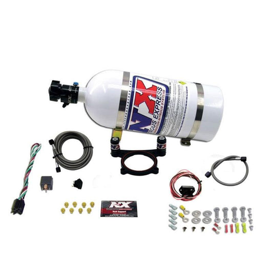 Nitrous Express 11-15 Ford Mustang GT 5.0L Coyote 4 Valve Nitrous Plate Kit (50-200HP) w/10lb Bottle - Torque Motorsport