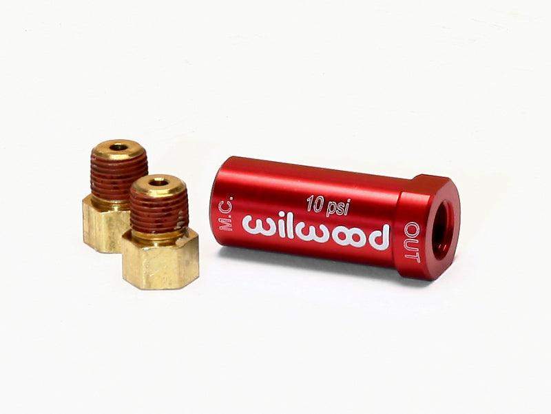 Wilwood Residual Pressure Valve - New Style w/ Fittings - 10# / Red - Torque Motorsport