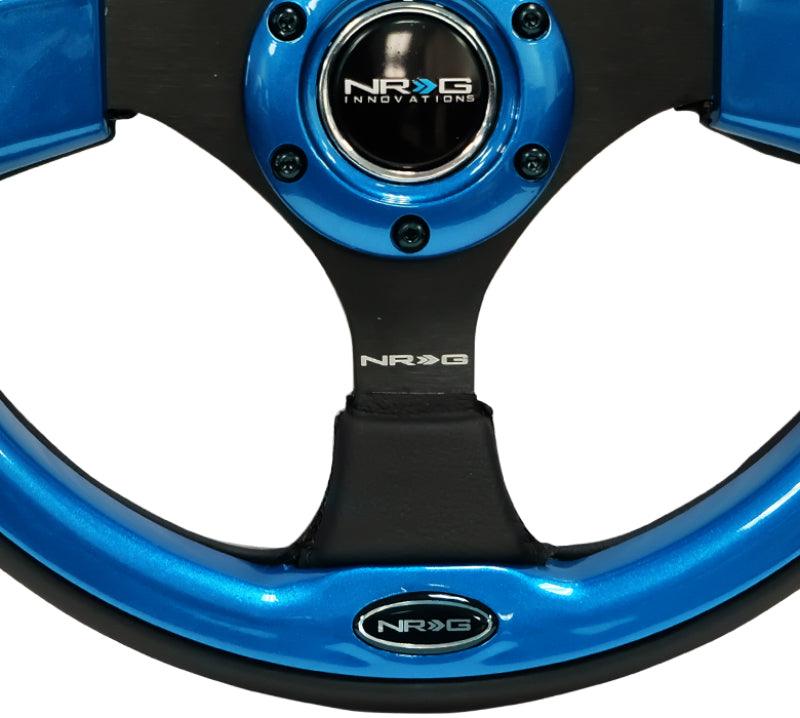 NRG Reinforced Steering Wheel (320mm) Blk w/Blue Trim - Torque Motorsport