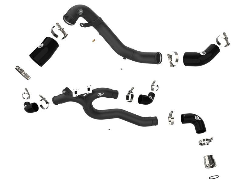 AFE 18-22 Kia Stinger V6-3.3L BladeRunner Alum Hot/Cold Charge Pipe Kit Black - Torque Motorsport