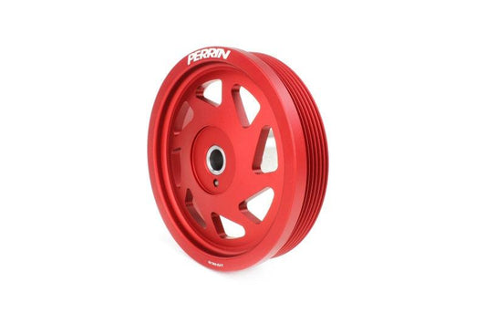 Perrin 19-21 Subaru WRX / 16-18 Forester Lightweight Crank Pulley (FA/FB Engines w/Large Hub) - Red - Torque Motorsport