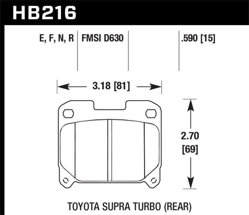 Hawk 93-98 Toyota Supra TT HPS 5.0 Street Rear Brake Pads - Torque Motorsport