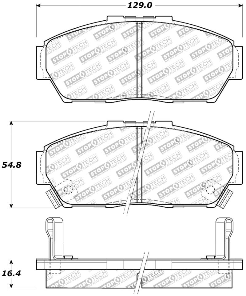 StopTech Performance 93-95 Honda Civic Coupe / 94-95 Civic Hatchback/Sedan Front Brake Pads - Torque Motorsport