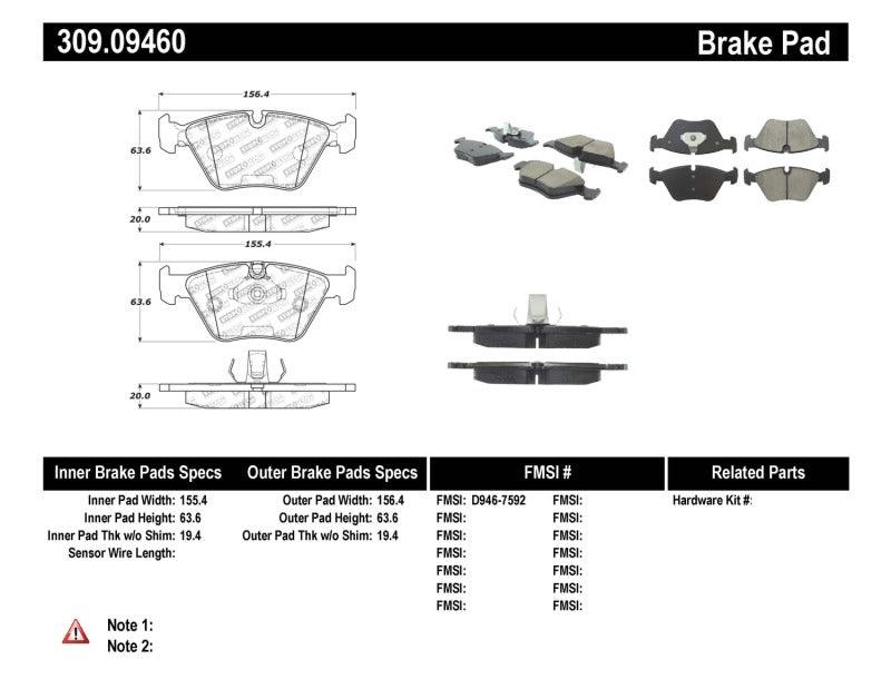 StopTech Performance 04-09 BMW X3 (E38) / 06-09 Z4 3.0Si (E86) / 00-07 330 Series Front Brake Pads - Torque Motorsport