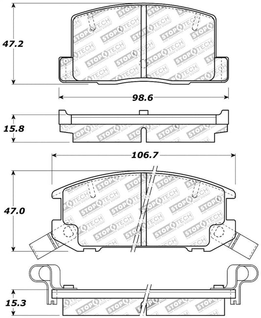 StopTech Performance 1/90-95/00-05 Toyota MR2/Spyder Rear Brake Pads - Torque Motorsport