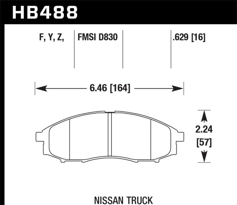 Hawk 00-04 Nissan Xtrerra / 03-04 Nissan Frontier LTS Street Front Brake Pads - Torque Motorsport