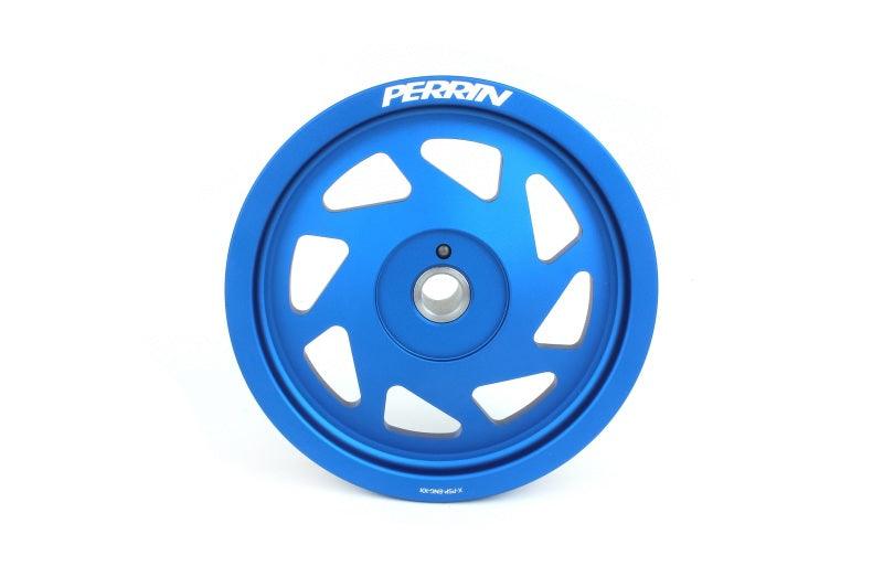 Perrin 19-21 Subaru WRX / 16-18 Forester Lightweight Crank Pulley (FA/FB Engines w/Large Hub) - Blue - Torque Motorsport