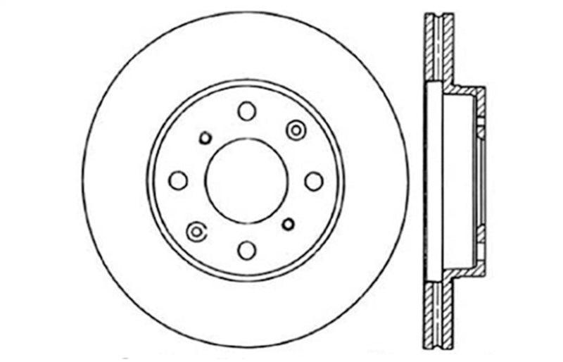 StopTech 96-00 Honda Civic DX/HX Coupe/90-00 Civic DX/LX Sedan Slotted & Drilled Left Front Rotor - Torque Motorsport