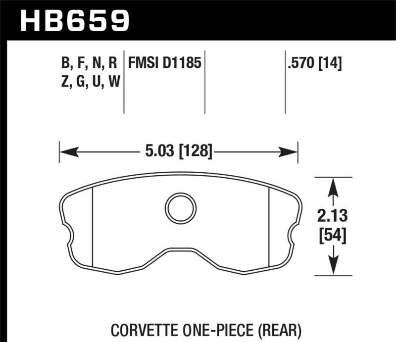 Hawk 06-10 Chevy Corvette (Improved Pad Design) Rear HPS 5.0 Sreet Brake Pads - Torque Motorsport