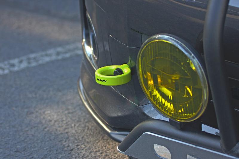 Perrin 08-14 Subaru WRX/STI Tow Hook Kit (Front) - Neon Yellow - Torque Motorsport