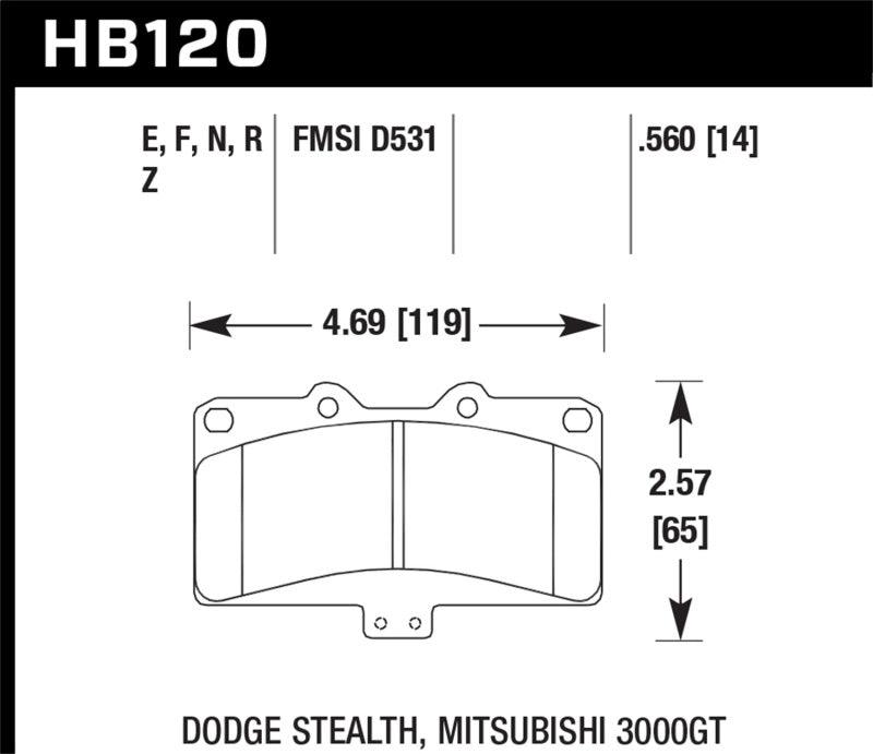 Hawk Mitsubishi 3000 GT VR4/ Dodge Stealth R/T 4WD HPS Street Front Brake Pads - Torque Motorsport