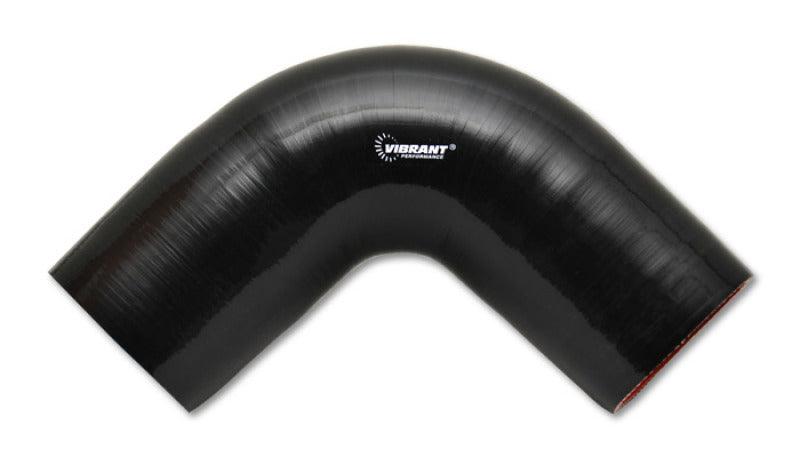 Vibrant 4 Ply Reinforced Silicone Elbow Connector - 3.25in I.D. - 90 deg. Elbow (BLACK) - Torque Motorsport