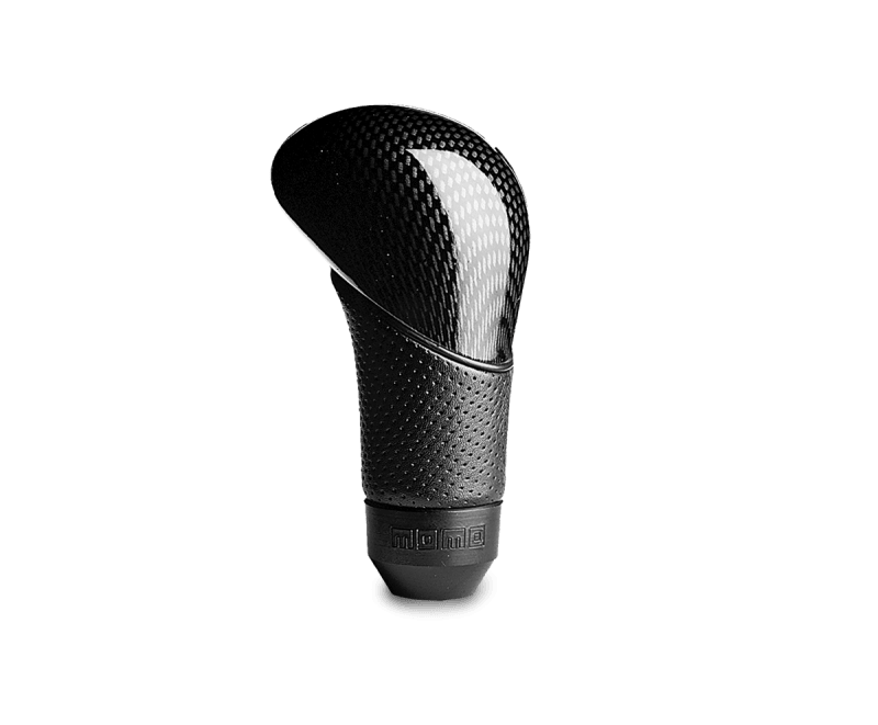 Momo Shadow Shift Knob - Black Airleather, Carbon Effect Insert - Torque Motorsport