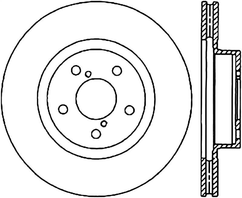 StopTech 05-10 Subaru Impreza WRX/STi Slotted & Drilled Left Front Rotor - Torque Motorsport