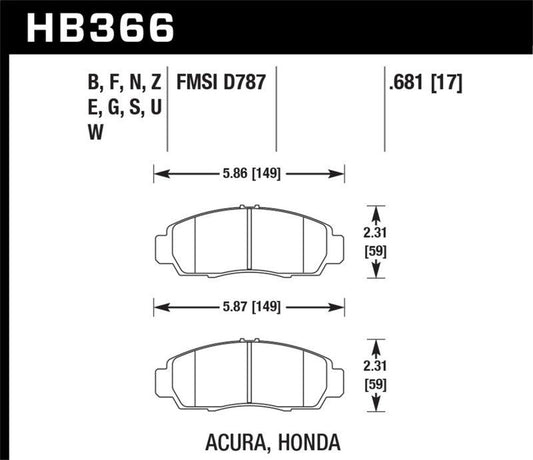 Hawk 04-10 Acura TSX / 99-08 TL / 01-03 CL / 03-10 Honda Accord EX DTC-60 Race Front Brake Pads - Torque Motorsport