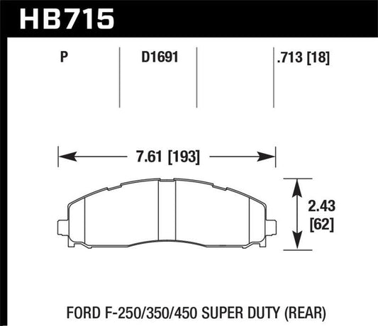 Hawk 15-17 Ford F-250/350 LTS Street Rear Brake Pads - Torque Motorsport