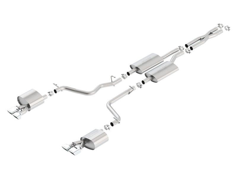 Borla 11-14 Dodge Challenger 3.6L AT/MT RWD 2Dr Single Split Rear Exit Rectangle Tip Catback Exhaust - Torque Motorsport