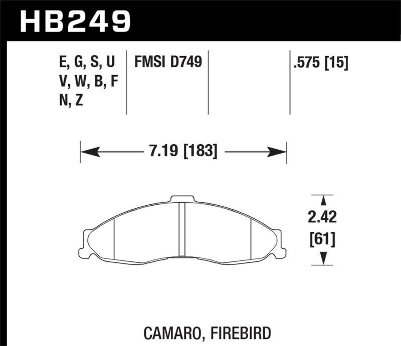 Hawk 1998-2002 Chevrolet Camaro SS 5.7 HPS 5.0 Front Brake Pads - Torque Motorsport