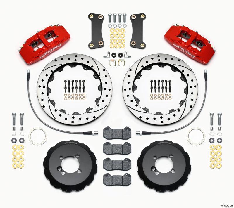 Wilwood Dynapro 6 Front Hat Kit 12.88in Drilled Red 2002-Up Mini Cooper w/ Lines - Torque Motorsport