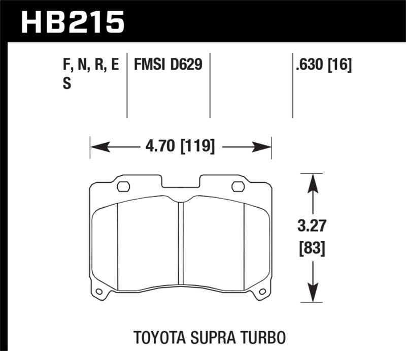 Hawk 93-98 Toyota Supra TT HP+ Street Front Brake Pads - Torque Motorsport