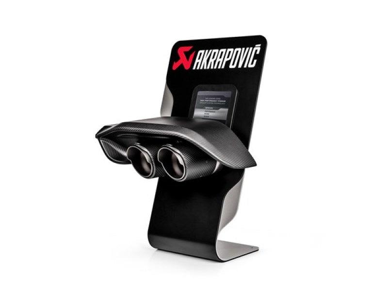 Akrapovic Counter Display with Sample Tail Pipe Set and Carbon Diffuser (High Gloss) - Torque Motorsport