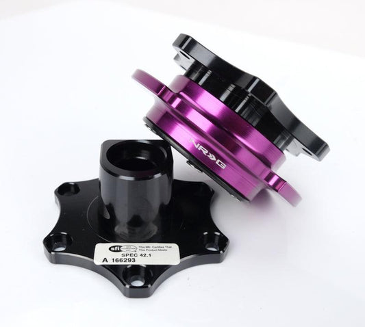 NRG Quick Release SFI SPEC 42.1 - Shiny Black Body / Shiny Purple Ring - Torque Motorsport