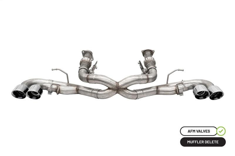 Corsa 2020 Corvette C8 3in Xtreme Cat-Back Exhaust 4.5in Pol Quad Tips - Integrates stock AFM Valve - Torque Motorsport