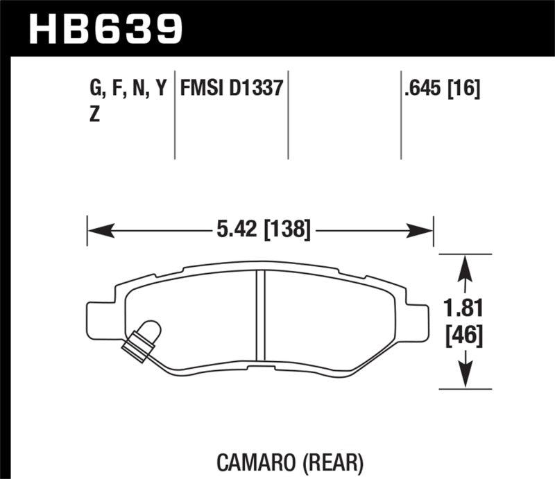 Hawk Camaro V6 HPS Street Rear Brake Pads - Torque Motorsport