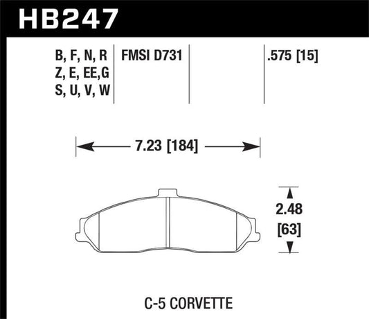 Hawk 97-13 Chevy Corvette Performance HT-10 Compound Front Brake Pads - Torque Motorsport