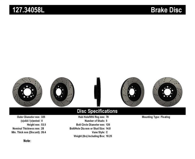 StopTech Slotted & Drilled Sport Brake Rotor - Torque Motorsport