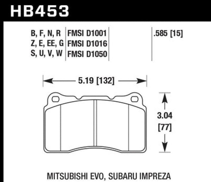 Hawk ER-1 Front Motorsport Brake Pads 03-06 Evo / 04-09 STi / 10+ Camaro SS (Brembo) - Torque Motorsport