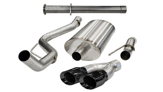 Corsa 11-14 Ford F-150 Raptor 6.2L V8 145in Wheelbase Black Xtreme Cat-Back Exhaust - Torque Motorsport