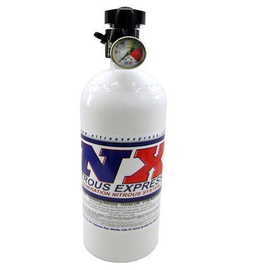 Nitrous Express 15lb Bottle w/Lightning 500 Valve (6.89 Dia x 26.69 Tall) w/Gauge - Torque Motorsport