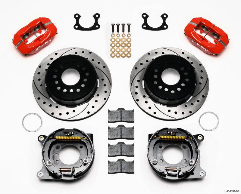 Wilwood Forged Dynalite P/S Park Brake Kit Drill-Red Small Ford 2.50in Offset - Torque Motorsport