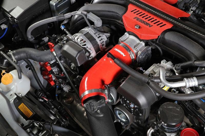 Perrin 22-23 Subaru BRZ/Toyota GR86 Silicone Inlet Hose (3in. ID / SS Wire) - Red - Torque Motorsport