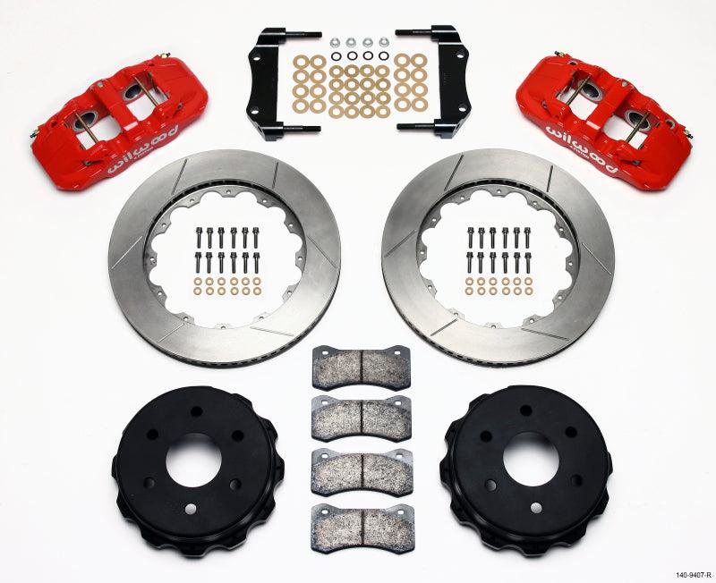 Wilwood AERO4 RearTruck Kit 14.25in Red 1999-2010 GM 1500-SUV 1 Piston OE Caliper - Torque Motorsport