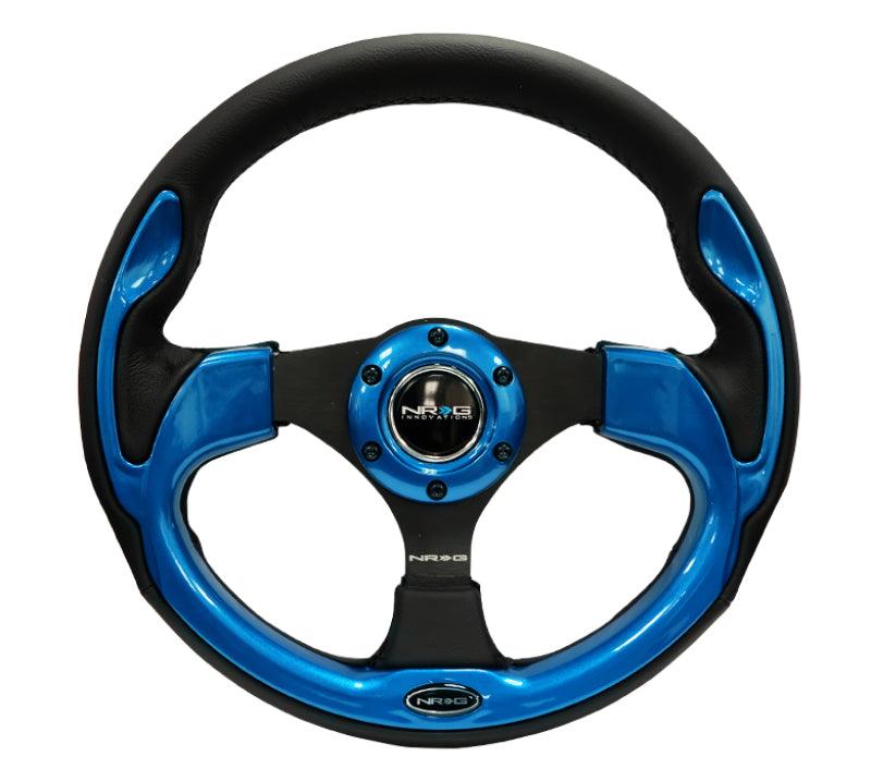 NRG Reinforced Steering Wheel (320mm) Blk w/Blue Trim - Torque Motorsport