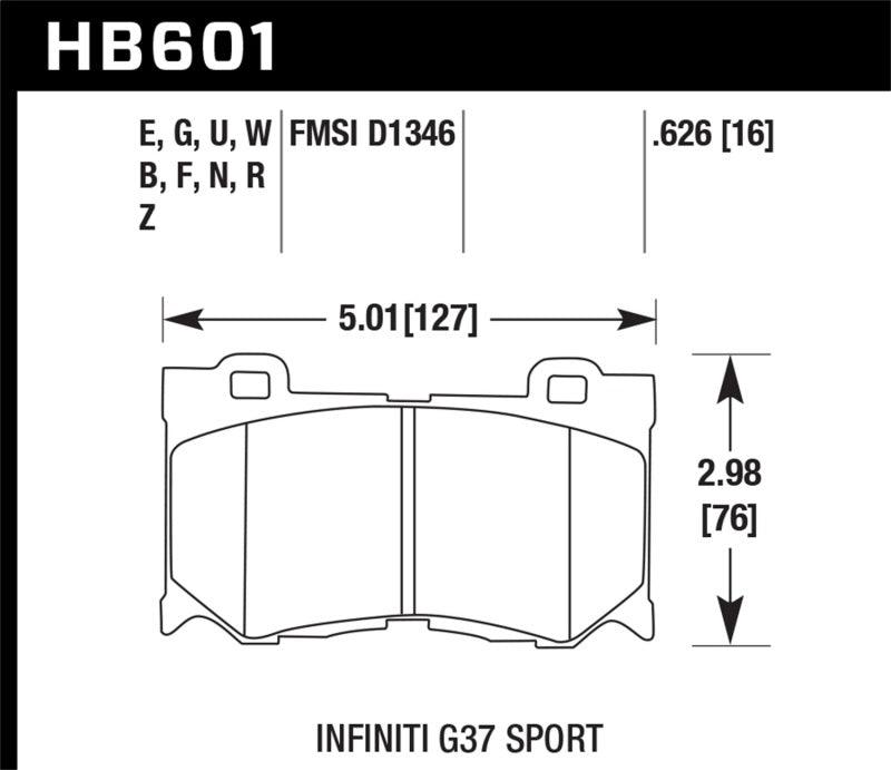 Hawk 2009-2013 Infiniti FB50 Sport HPS 5.0 Front Brake Pads - Torque Motorsport