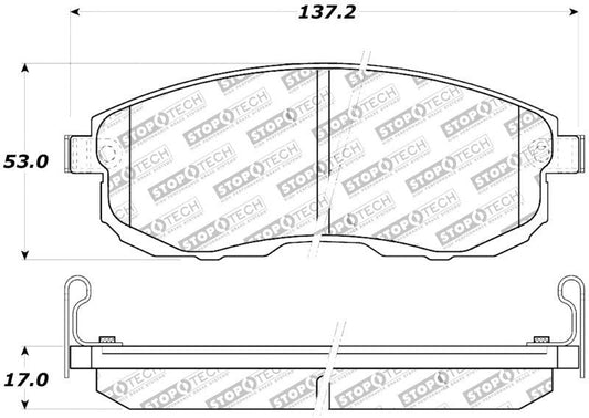 StopTech Performance 02-05 Infiniti G35 / 07-09 Nissan Altima/Sentra / 6/02-05 350Z Front Brake Pa - Torque Motorsport