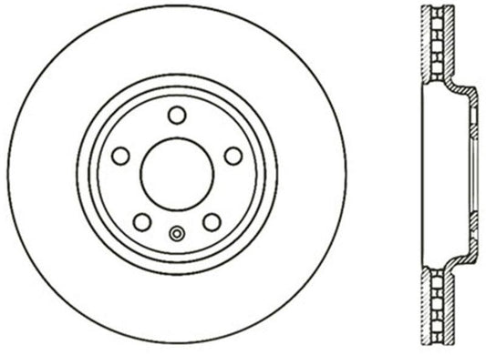 StopTech Power Slot 09-10 Audi A4/A4 Quattro / 08-10 A5 / 10 S4 Front Left Drilled & Slotted Rotor - Torque Motorsport